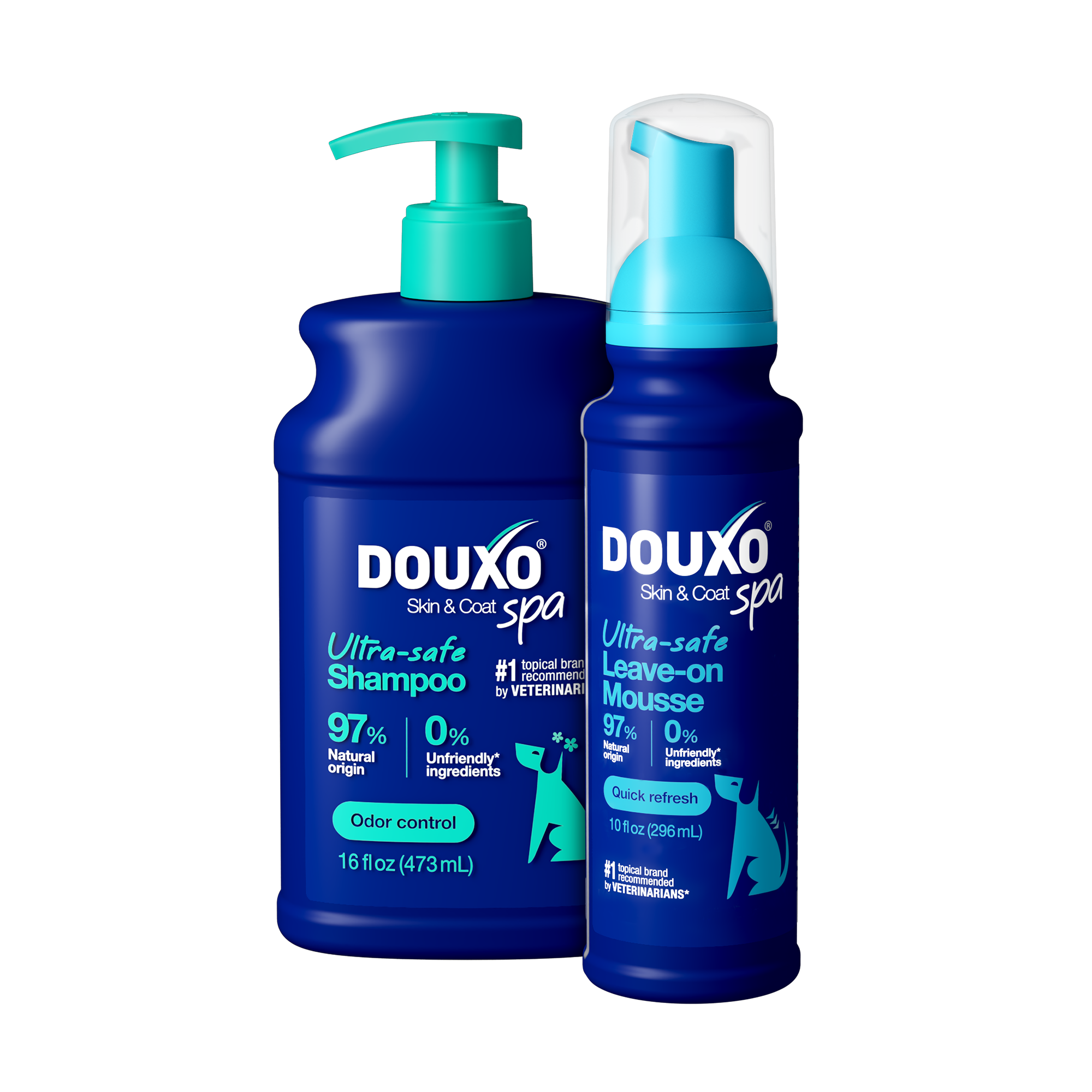 DOUXO® Skin & Coat SPA Odor Control Shampoo & DOUXO® Skin & Coat SPA Quick Refresh Leave on Mousse Bundle