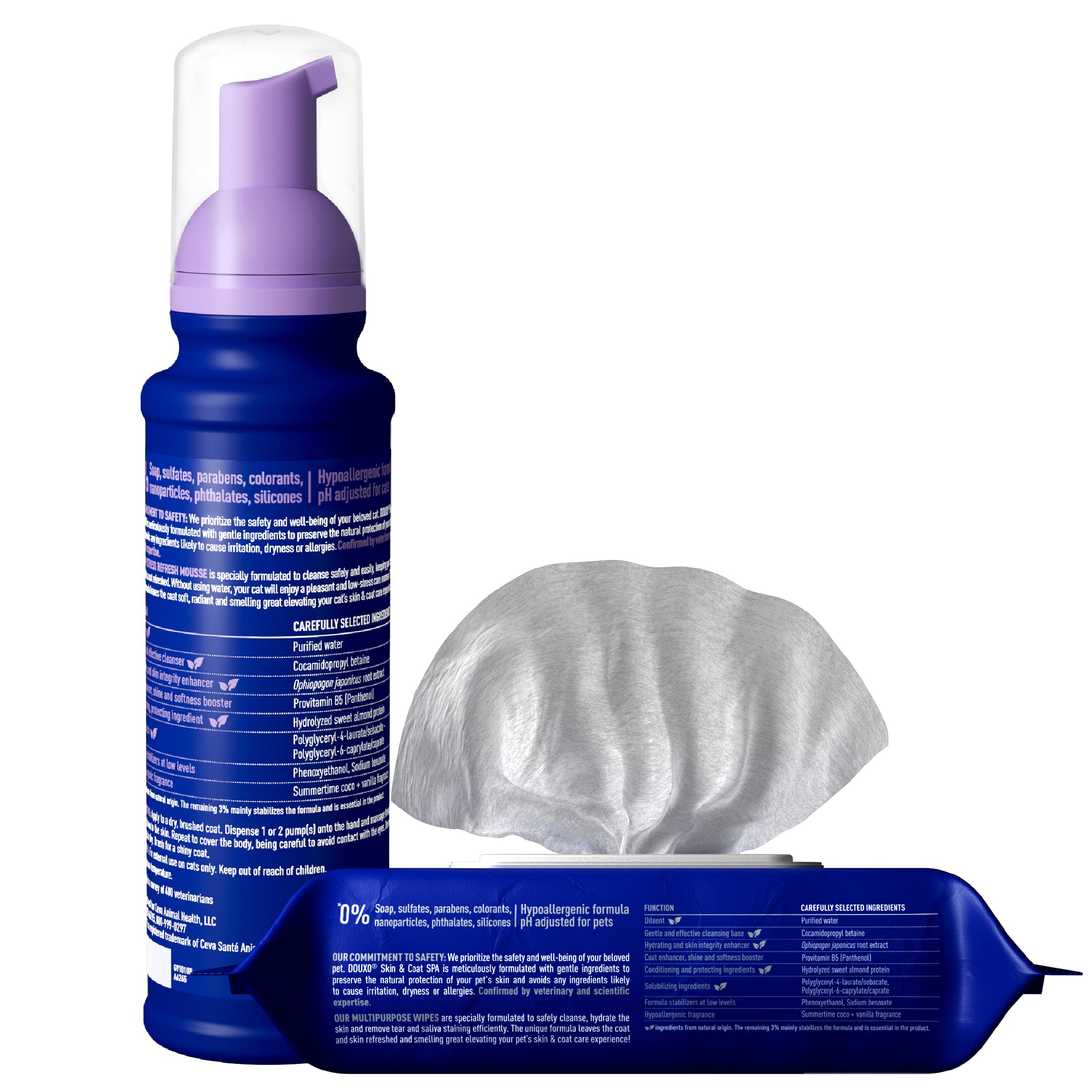 DOUXO® SPA Cat Mousse & Wipes Bundle - Low-Stress Skin Routine