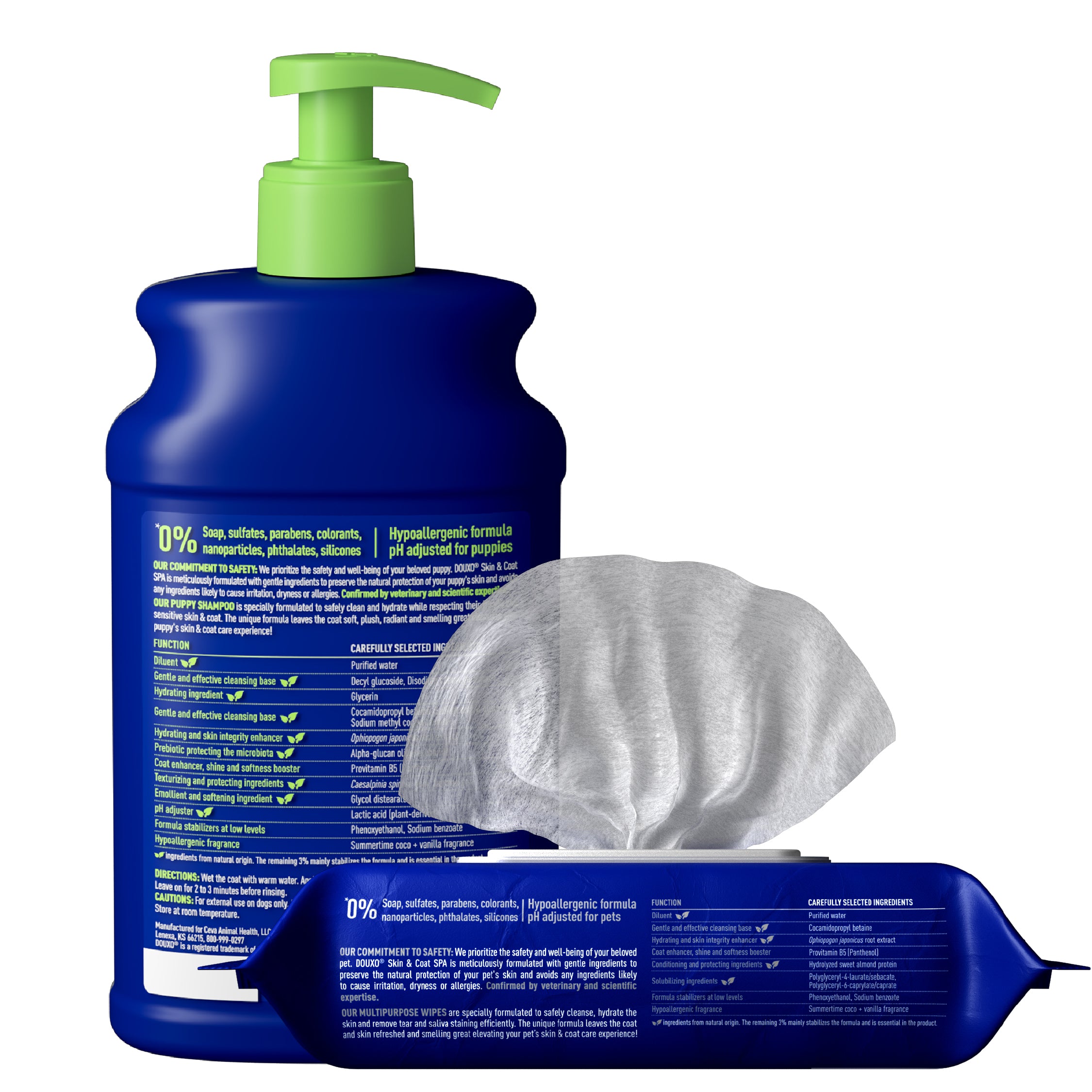 DOUXO® Skin & Coat SPA Puppy Shampoo & Multipurpose Wipes Bundle