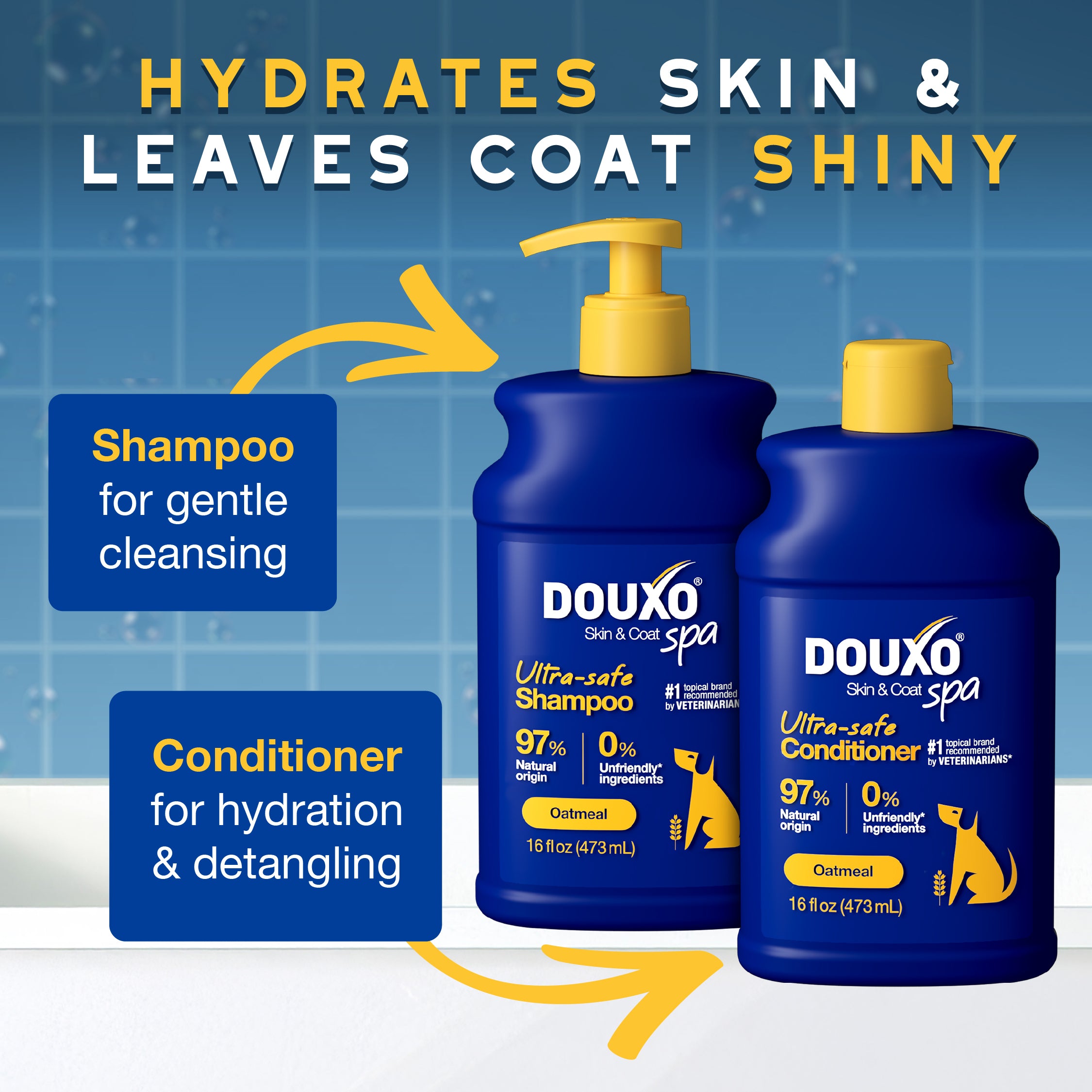 DOUXO® Skin & Coat SPA Oatmeal Shampoo & Oatmeal Conditioner Bundle