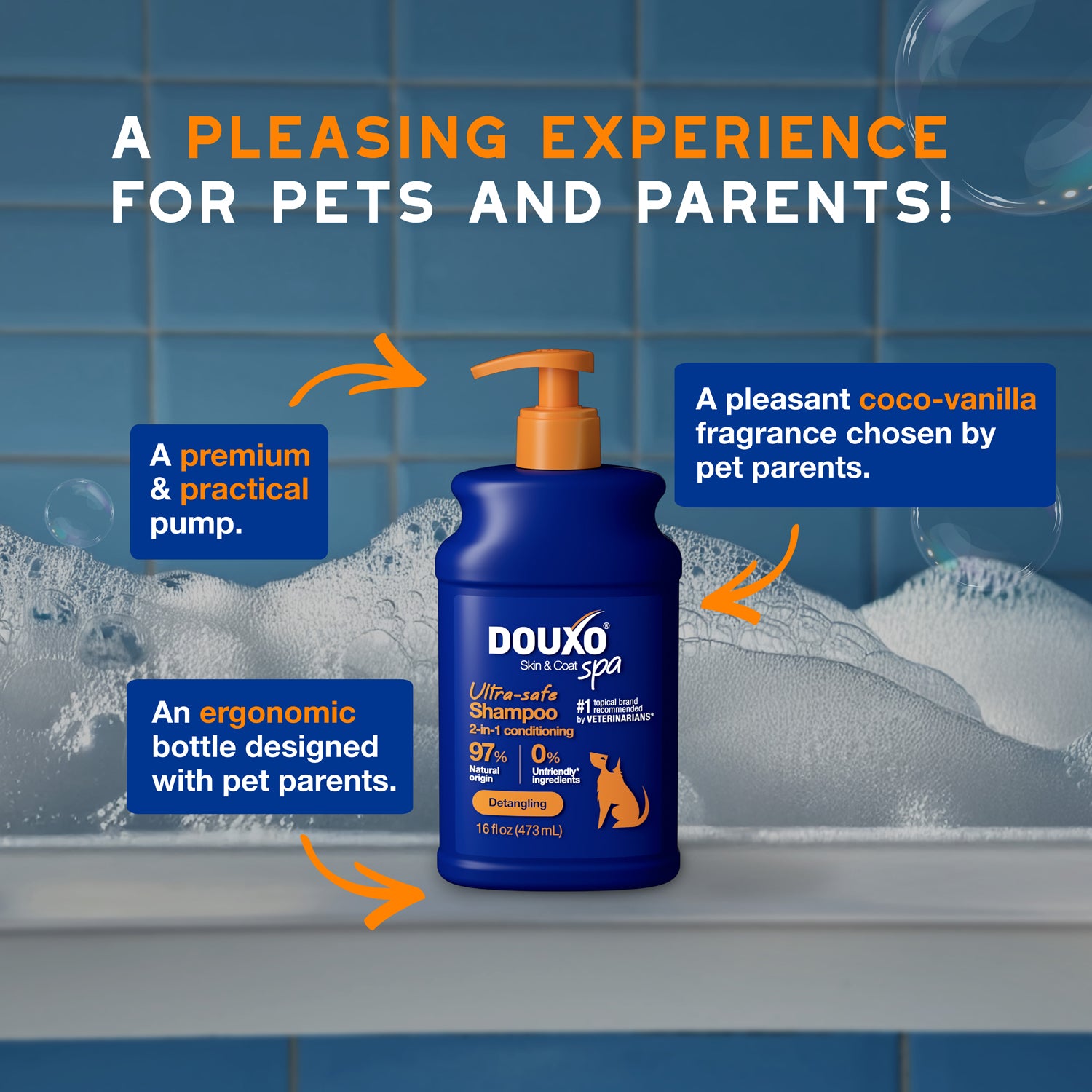 DOUXO® Skin & Coat SPA 2-in-1 Conditioning Shampoo