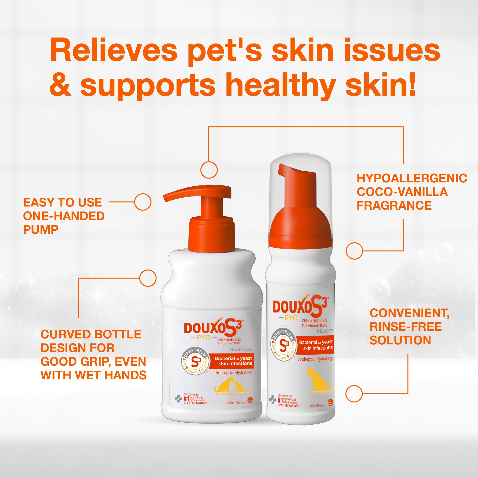 DOUXO® S3 PYO Shampoo & DOUXO® S3 PYO Mousse Bundle