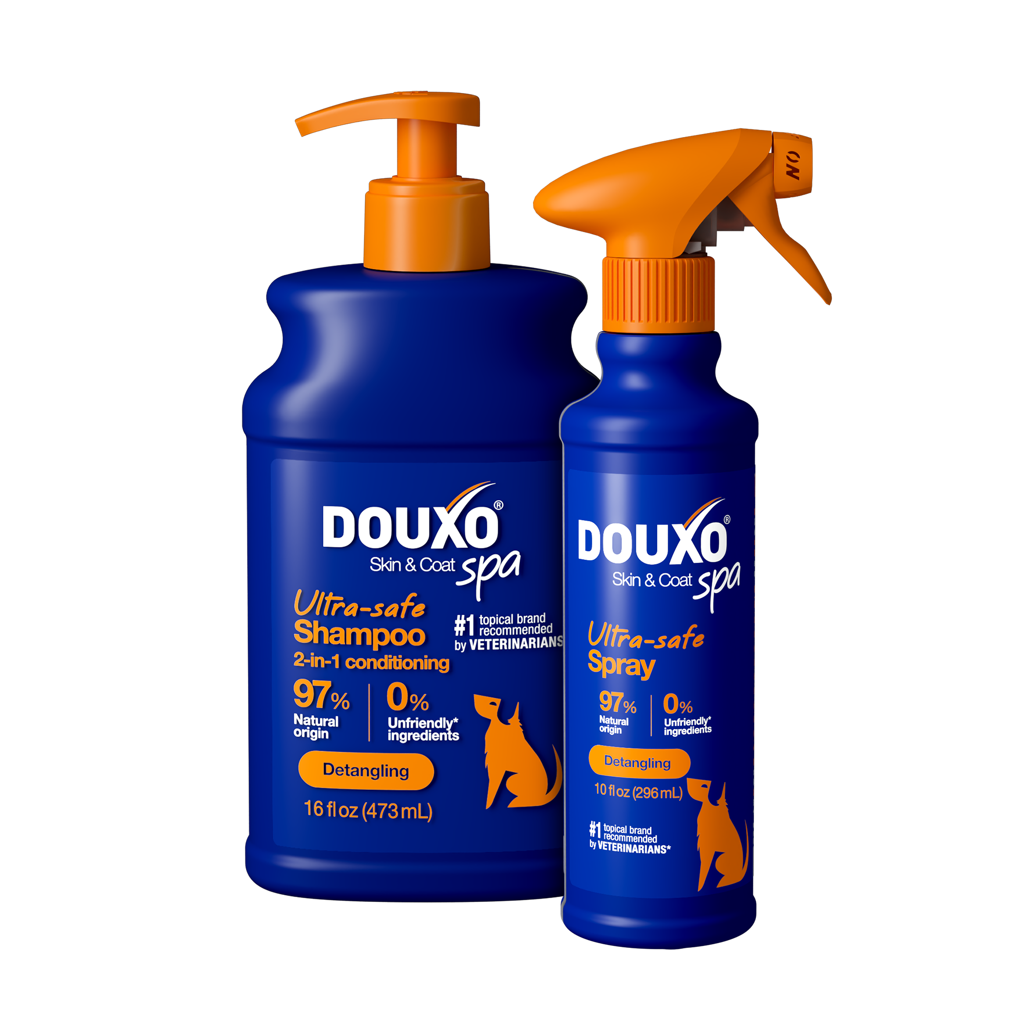 DOUXO® Skin & Coat SPA 2-in-1 Conditioning Shampoo & Detangling Spray Bundle