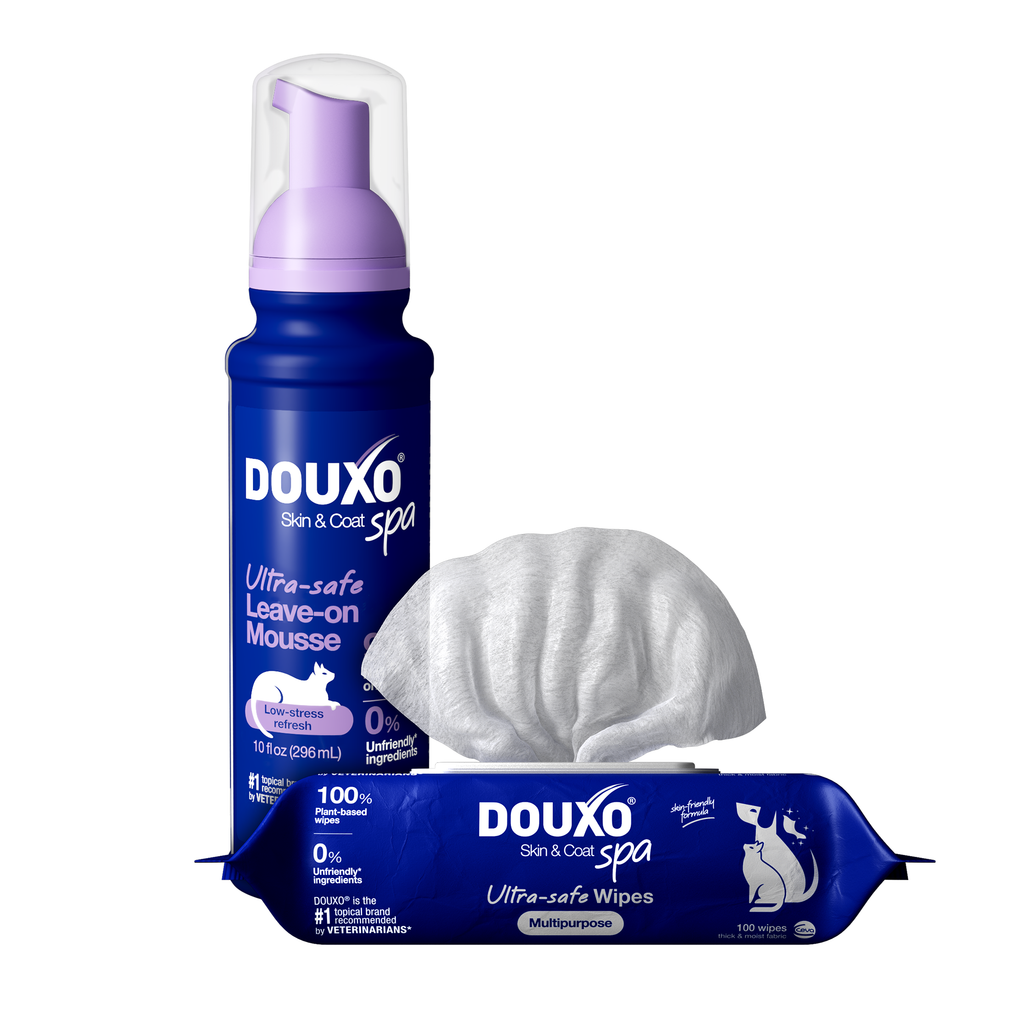 DOUXO® SPA Cat Mousse & Wipes Bundle - Low-Stress Skin Routine